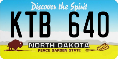 ND license plate KTB640