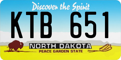 ND license plate KTB651