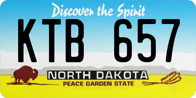 ND license plate KTB657
