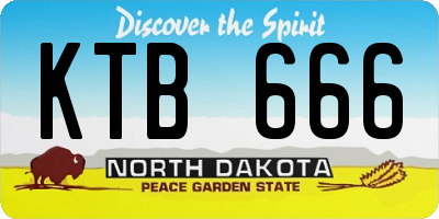 ND license plate KTB666