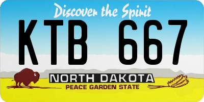 ND license plate KTB667