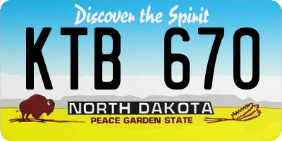 ND license plate KTB670