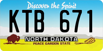 ND license plate KTB671