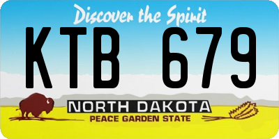 ND license plate KTB679