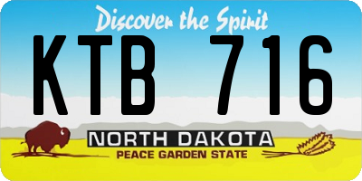 ND license plate KTB716