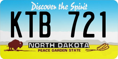 ND license plate KTB721