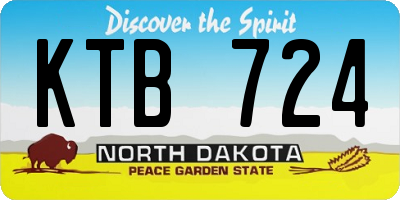 ND license plate KTB724