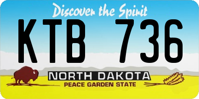 ND license plate KTB736