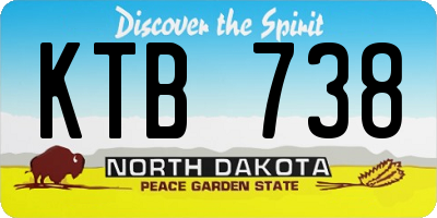 ND license plate KTB738