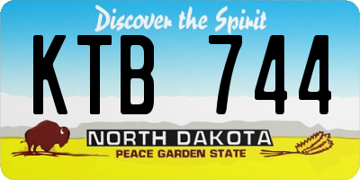 ND license plate KTB744