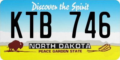 ND license plate KTB746