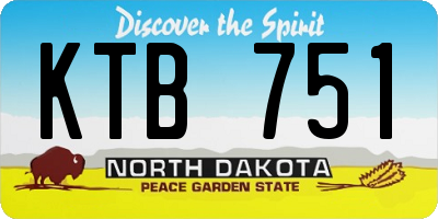 ND license plate KTB751