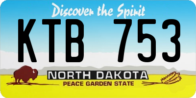 ND license plate KTB753