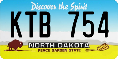 ND license plate KTB754