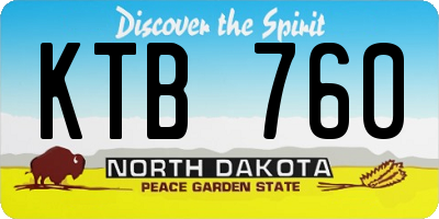 ND license plate KTB760