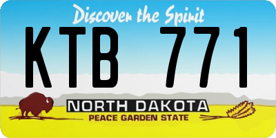 ND license plate KTB771