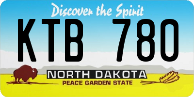 ND license plate KTB780