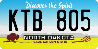 ND license plate KTB805