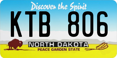 ND license plate KTB806