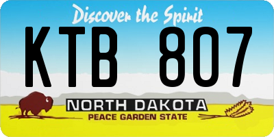 ND license plate KTB807