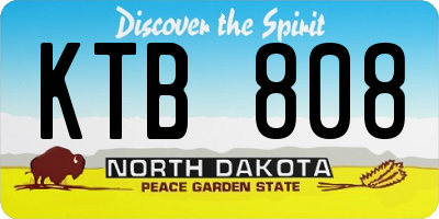 ND license plate KTB808