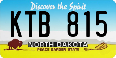 ND license plate KTB815