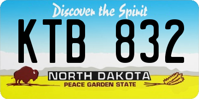 ND license plate KTB832