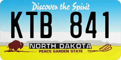 ND license plate KTB841