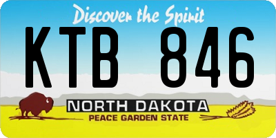 ND license plate KTB846