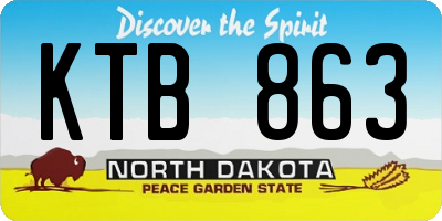 ND license plate KTB863