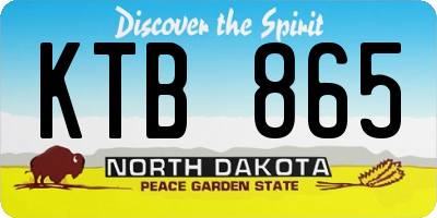ND license plate KTB865