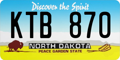 ND license plate KTB870