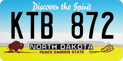 ND license plate KTB872