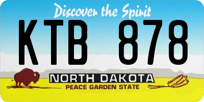 ND license plate KTB878