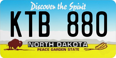 ND license plate KTB880