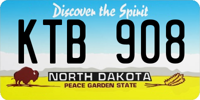 ND license plate KTB908