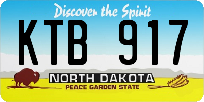ND license plate KTB917