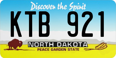 ND license plate KTB921