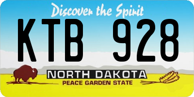 ND license plate KTB928
