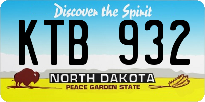 ND license plate KTB932
