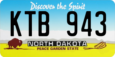 ND license plate KTB943