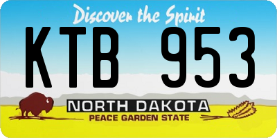 ND license plate KTB953