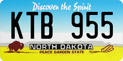 ND license plate KTB955