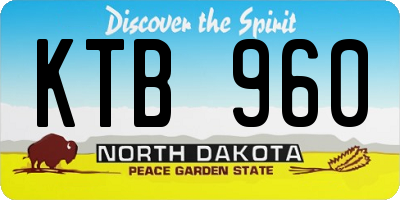 ND license plate KTB960