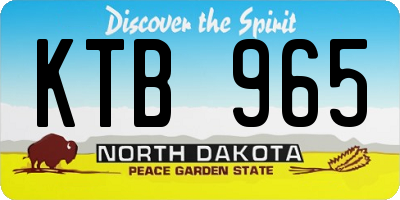 ND license plate KTB965