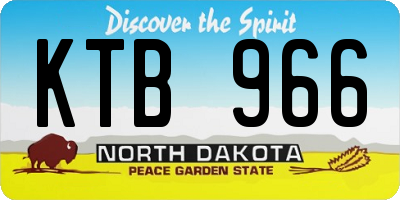 ND license plate KTB966