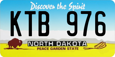 ND license plate KTB976