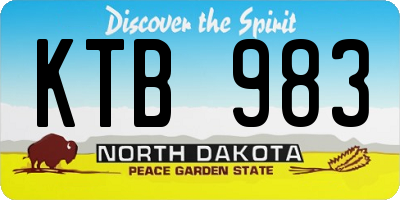 ND license plate KTB983