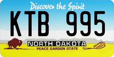 ND license plate KTB995