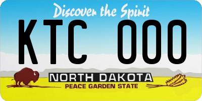 ND license plate KTC000
